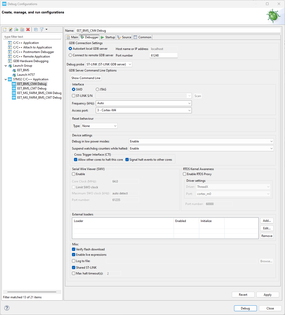 Debug CM4 Debugger