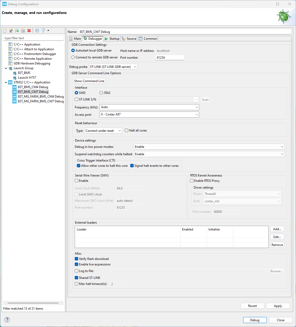 Debug CM7 Debugger