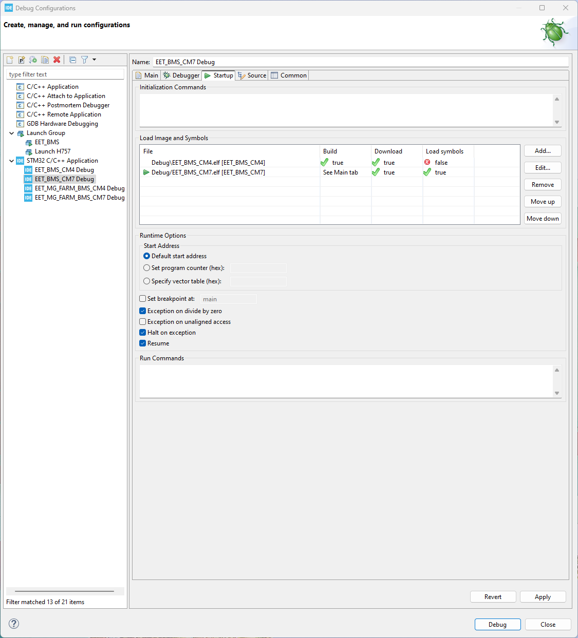 Debug CM7 Startup